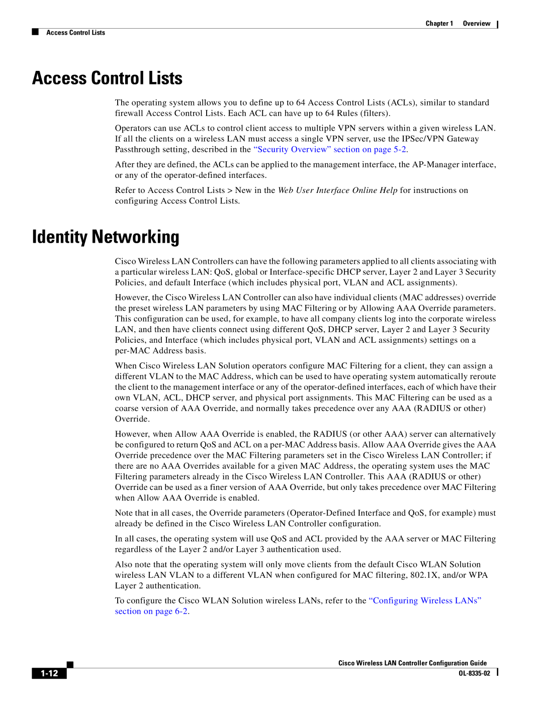 Cisco Systems OL-8335-02 manual Access Control Lists, Identity Networking 