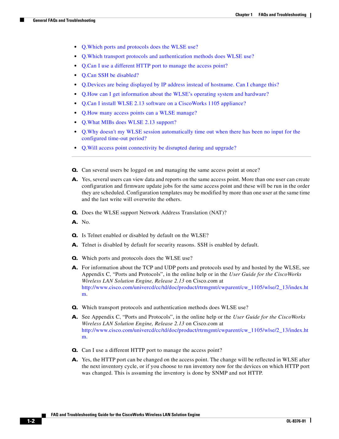 Cisco Systems OL-8376-01 manual FAQs and Troubleshooting General FAQs and Troubleshooting 