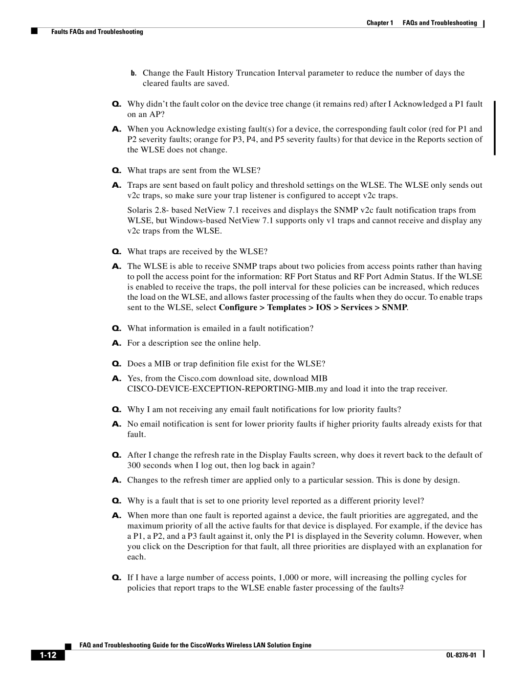 Cisco Systems OL-8376-01 manual FAQs and Troubleshooting Faults FAQs and Troubleshooting 