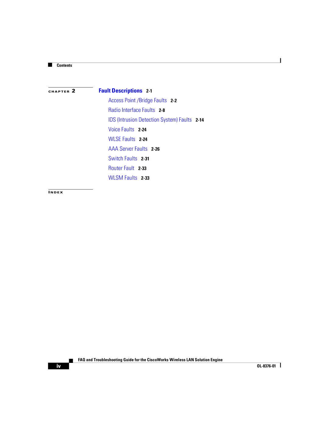 Cisco Systems OL-8376-01 manual Fault Descriptions 