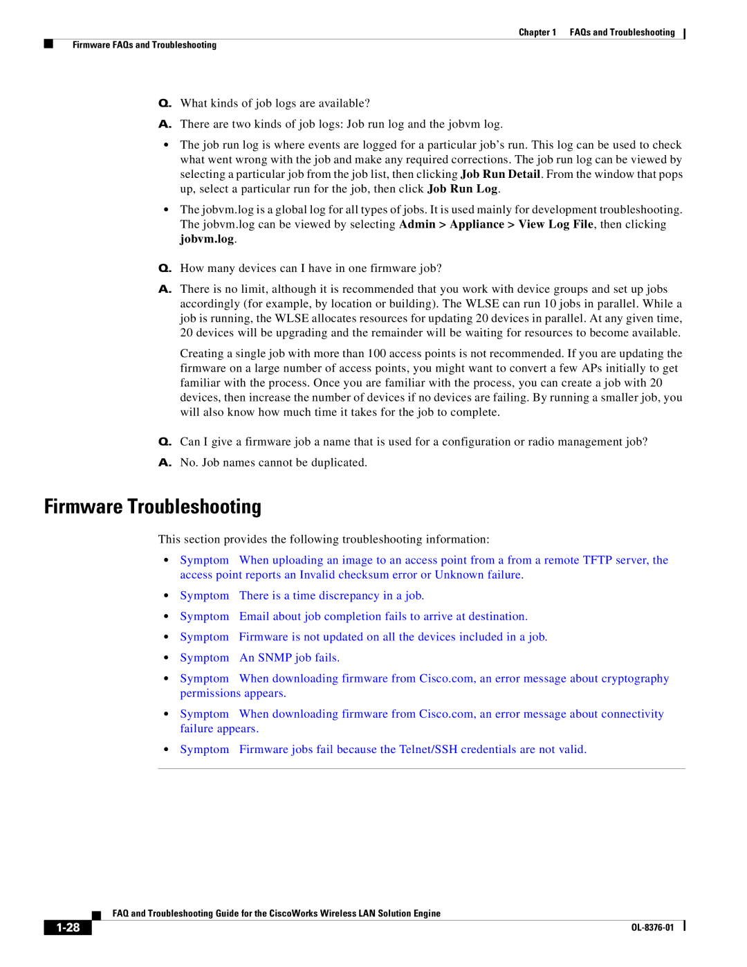 Cisco Systems OL-8376-01 manual Firmware Troubleshooting 