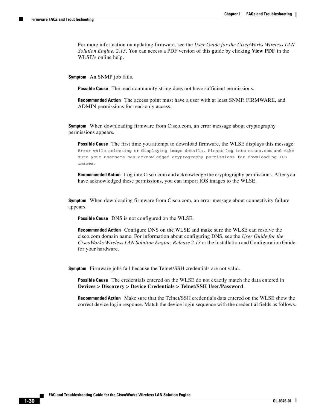 Cisco Systems OL-8376-01 manual FAQs and Troubleshooting Firmware FAQs and Troubleshooting 