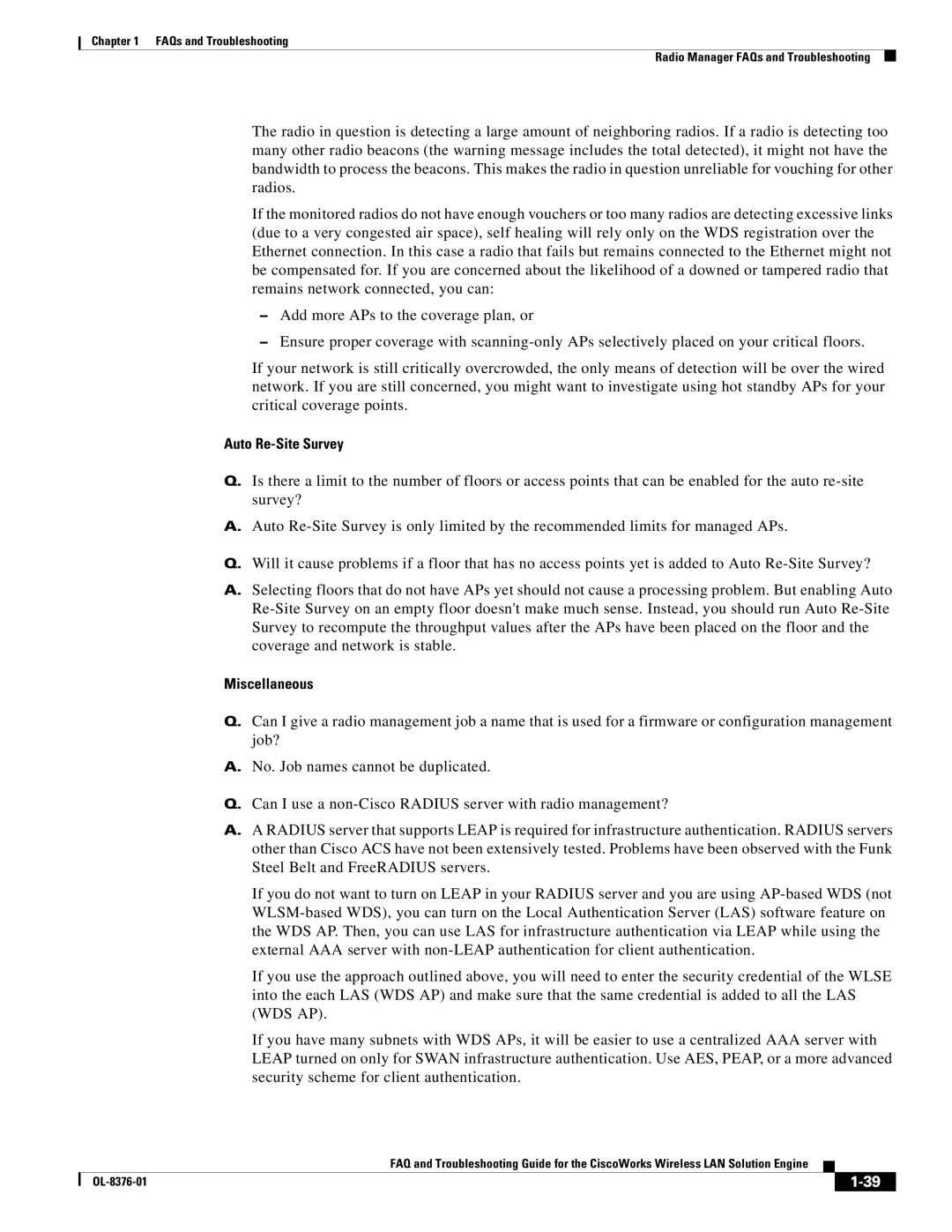 Cisco Systems OL-8376-01 manual Auto Re-Site Survey 