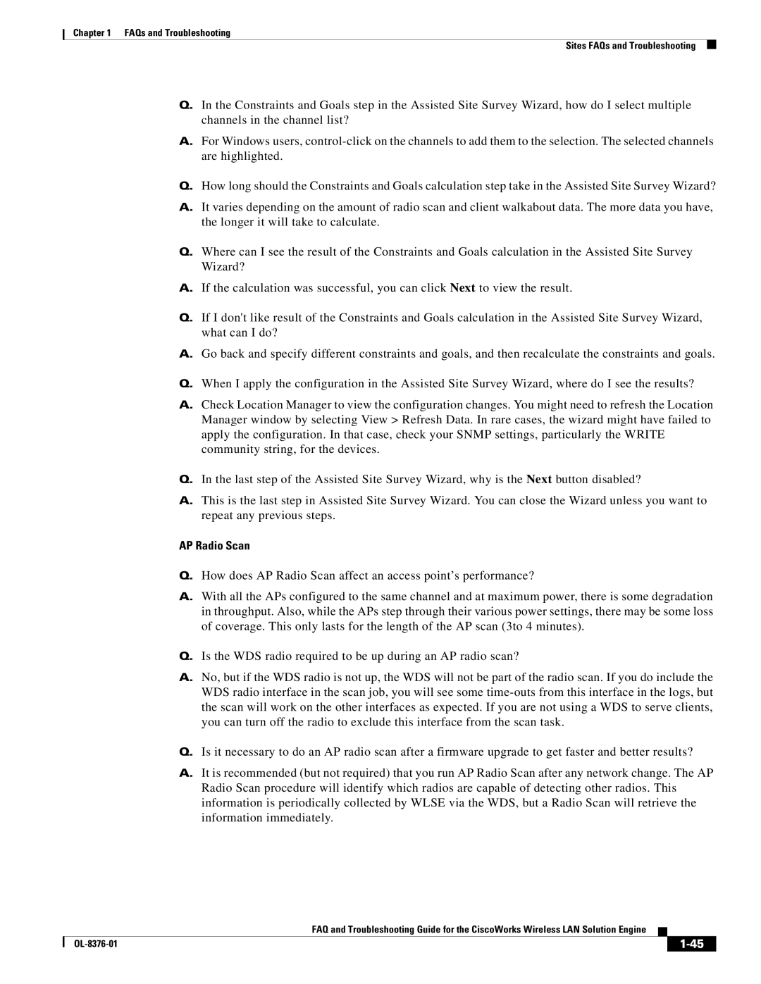 Cisco Systems OL-8376-01 manual AP Radio Scan 