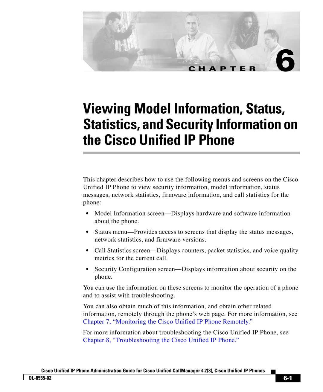 Cisco Systems OL-8555-02 manual Troubleshooting the Cisco Unified IP Phone 