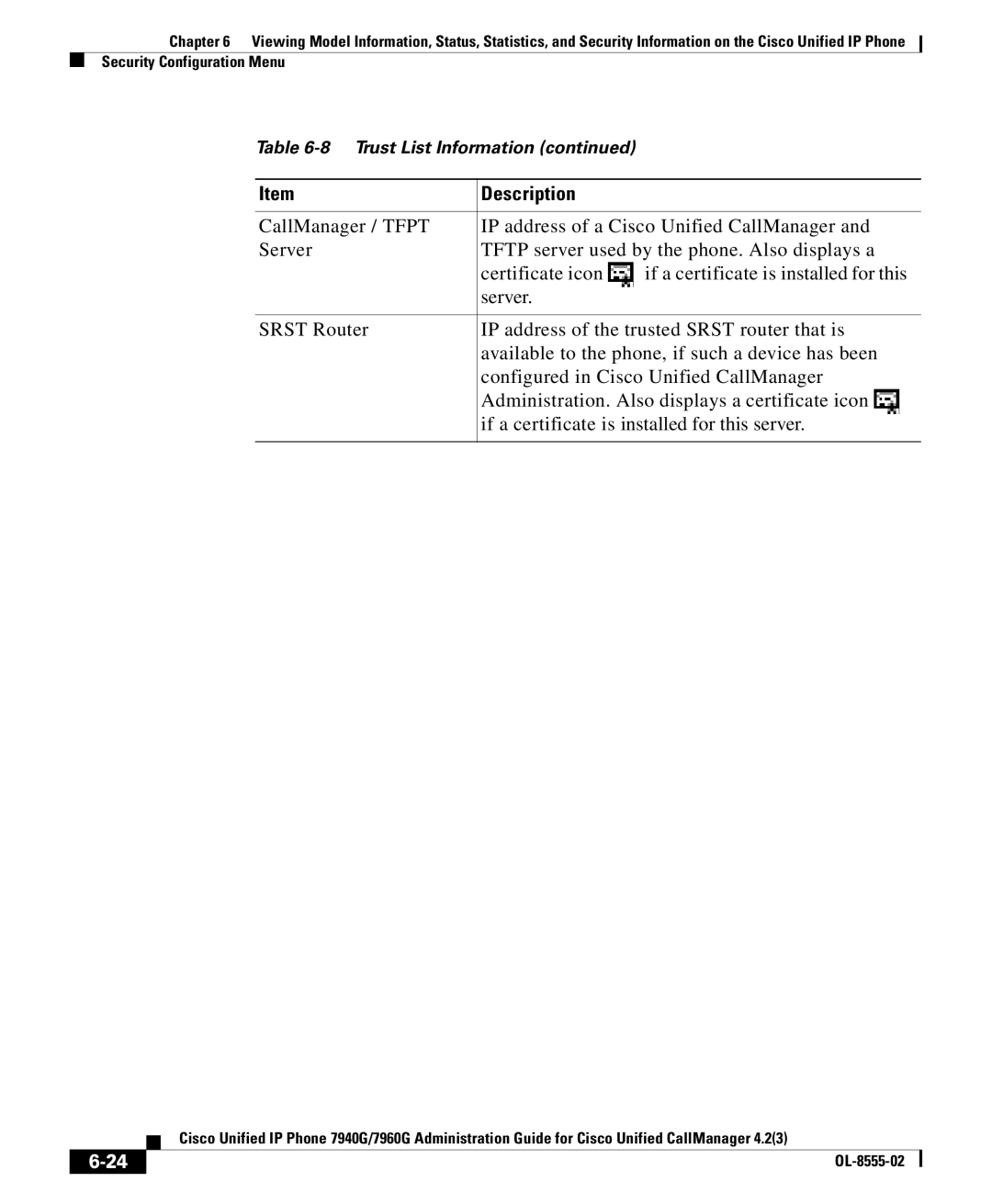 Cisco Systems OL-8555-02 manual Description 