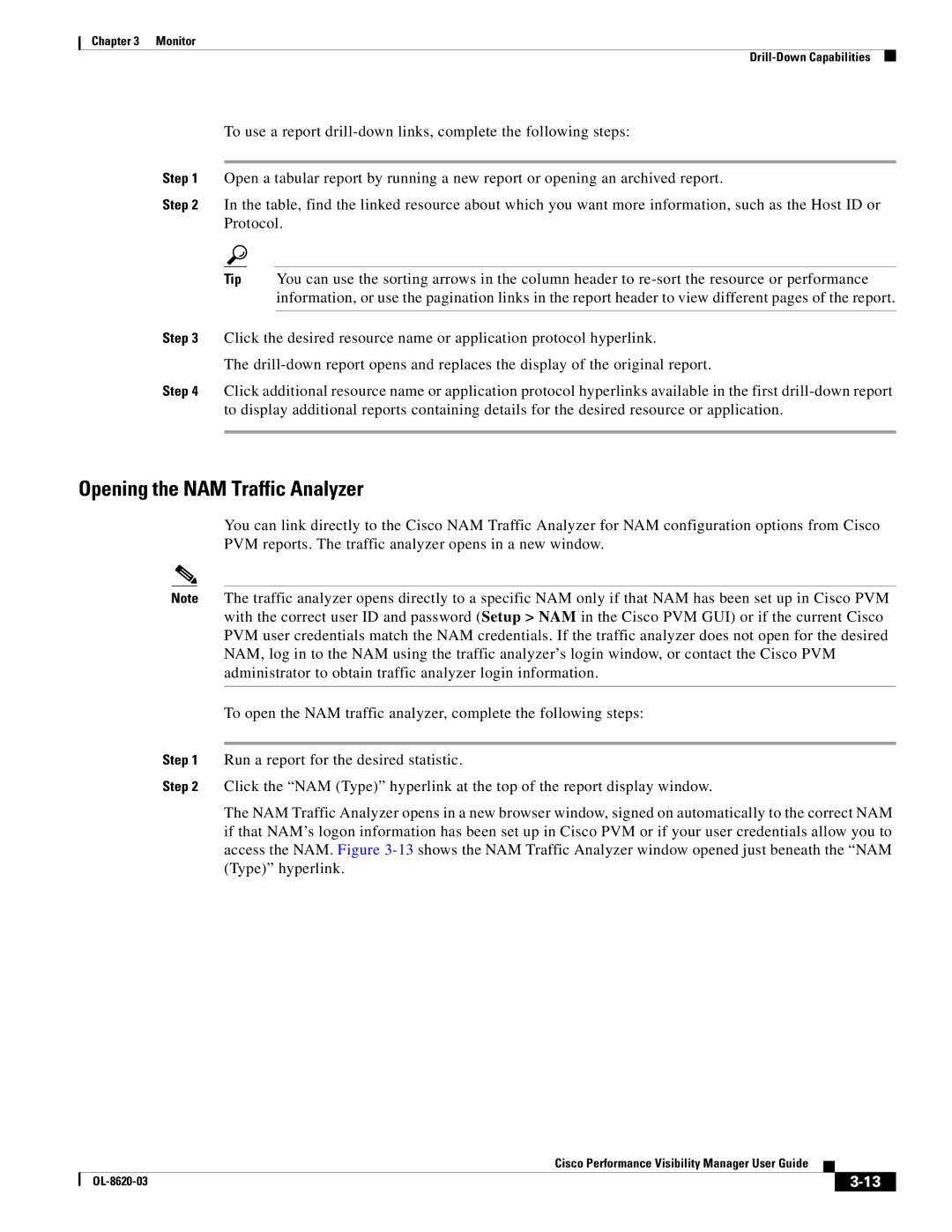 Cisco Systems OL-8620-03 appendix Opening the NAM Traffic Analyzer 