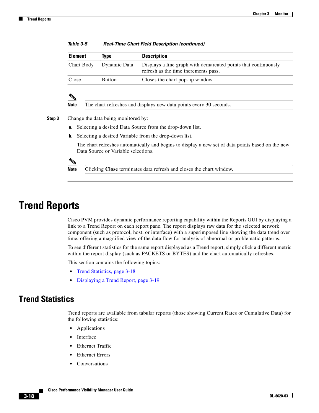 Cisco Systems OL-8620-03 appendix Trend Reports, Trend Statistics 