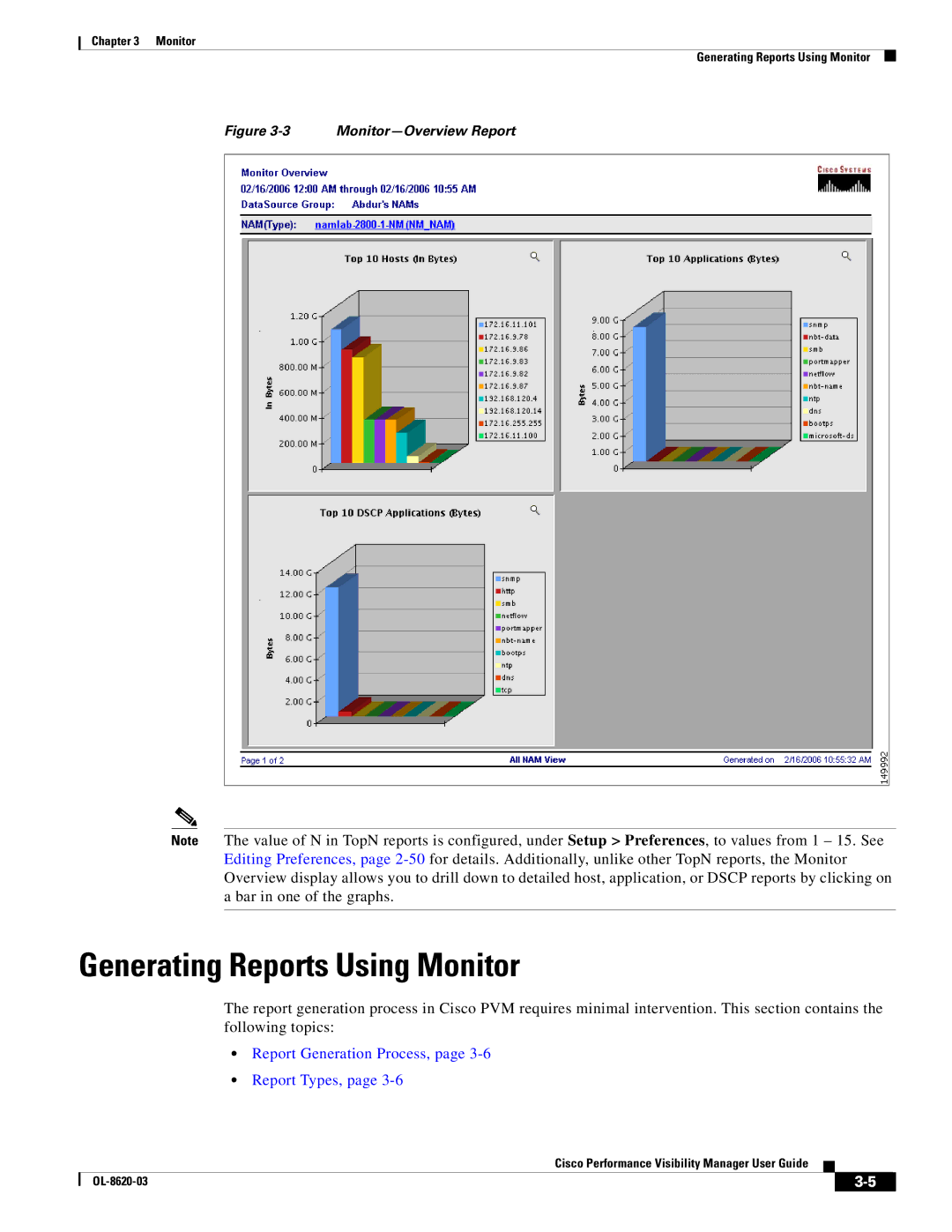 Cisco Systems OL-8620-03 appendix Generating Reports Using Monitor, Report Generation Process, Report Types 