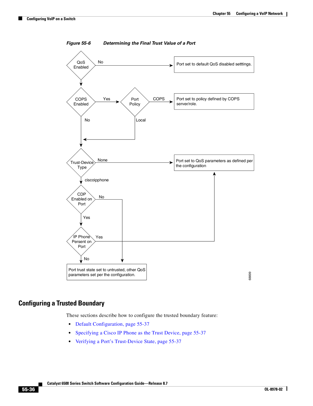 Cisco Systems OL-8978-02 manual Configuring a Trusted Boundary, 55-36 