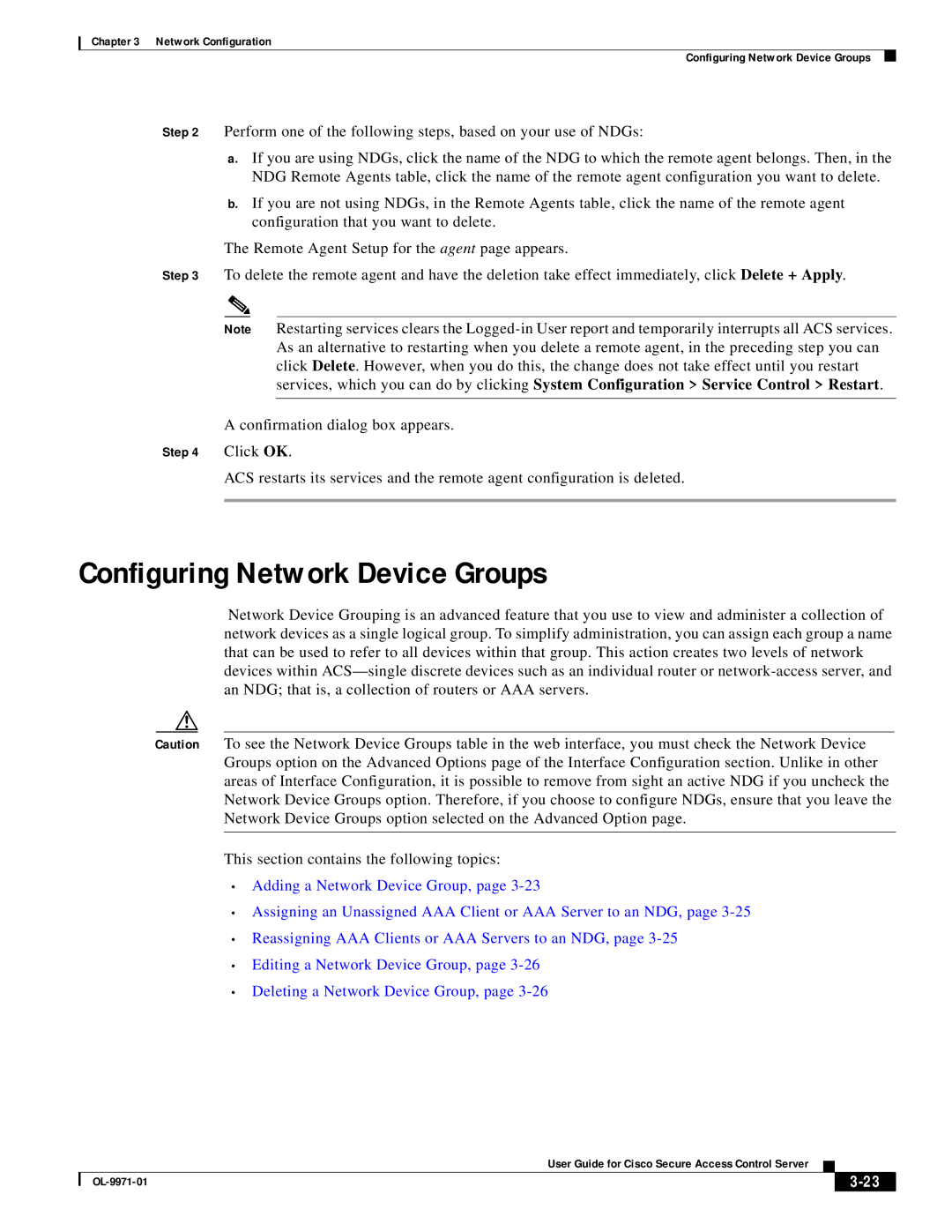 Cisco Systems OL-9971-01 manual Configuring Network Device Groups 