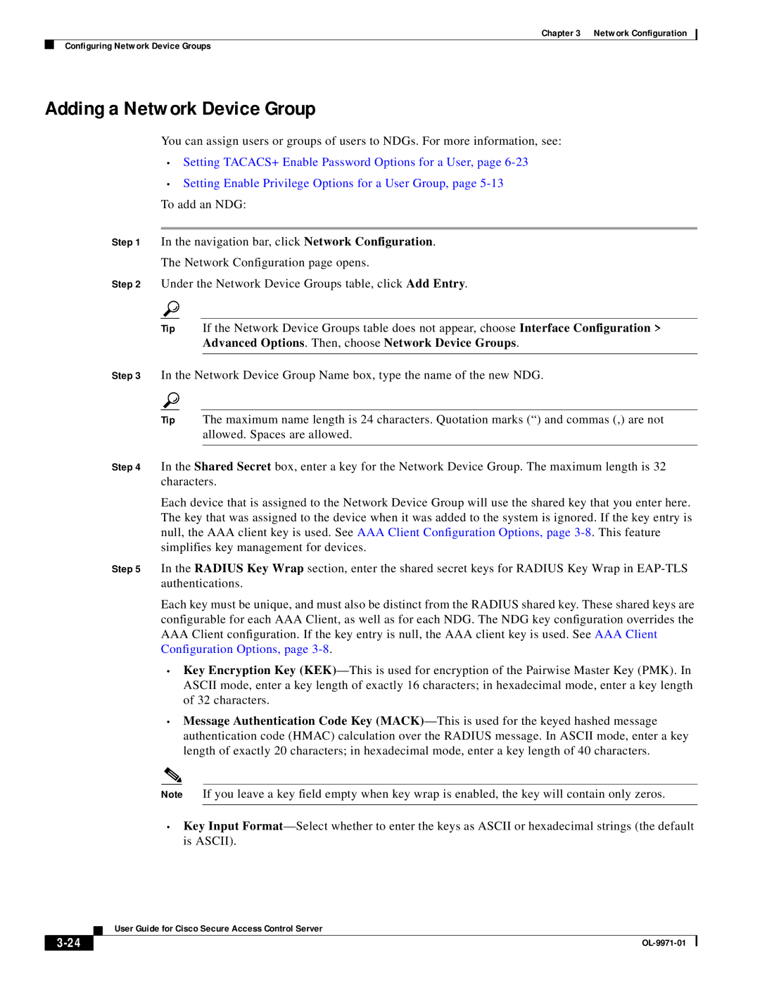 Cisco Systems OL-9971-01 manual Adding a Network Device Group 