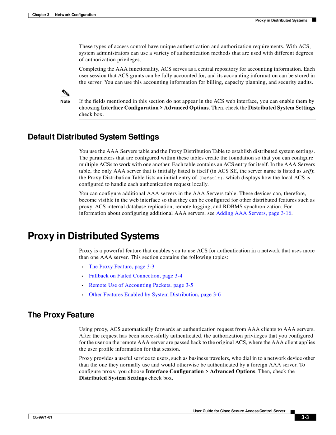 Cisco Systems OL-9971-01 manual Proxy in Distributed Systems, Default Distributed System Settings, Proxy Feature 