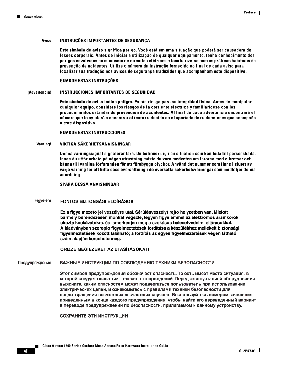 Cisco Systems OL-9977-05 manual Guarde Estas Instruções 