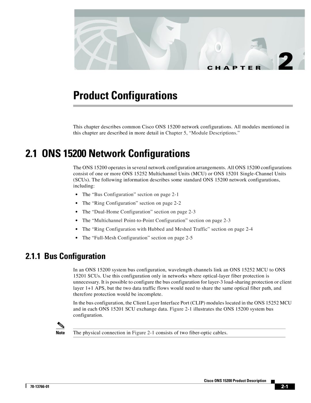 Cisco Systems manual ONS 15200 Network Configurations, Bus Configuration 