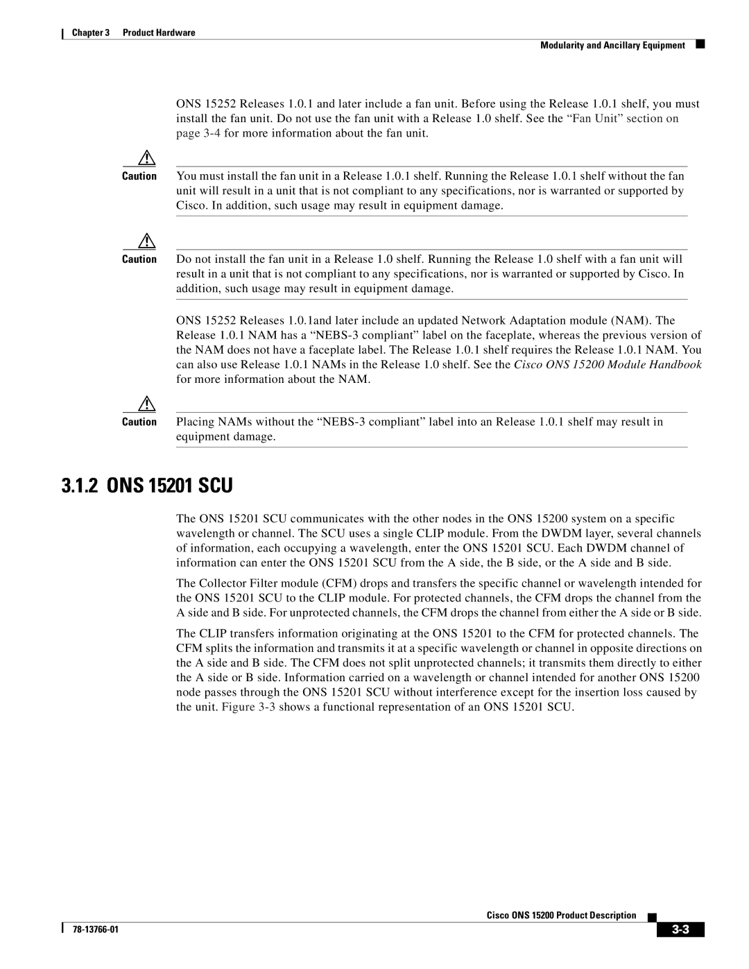 Cisco Systems ONS 15200 manual ONS 15201 SCU 