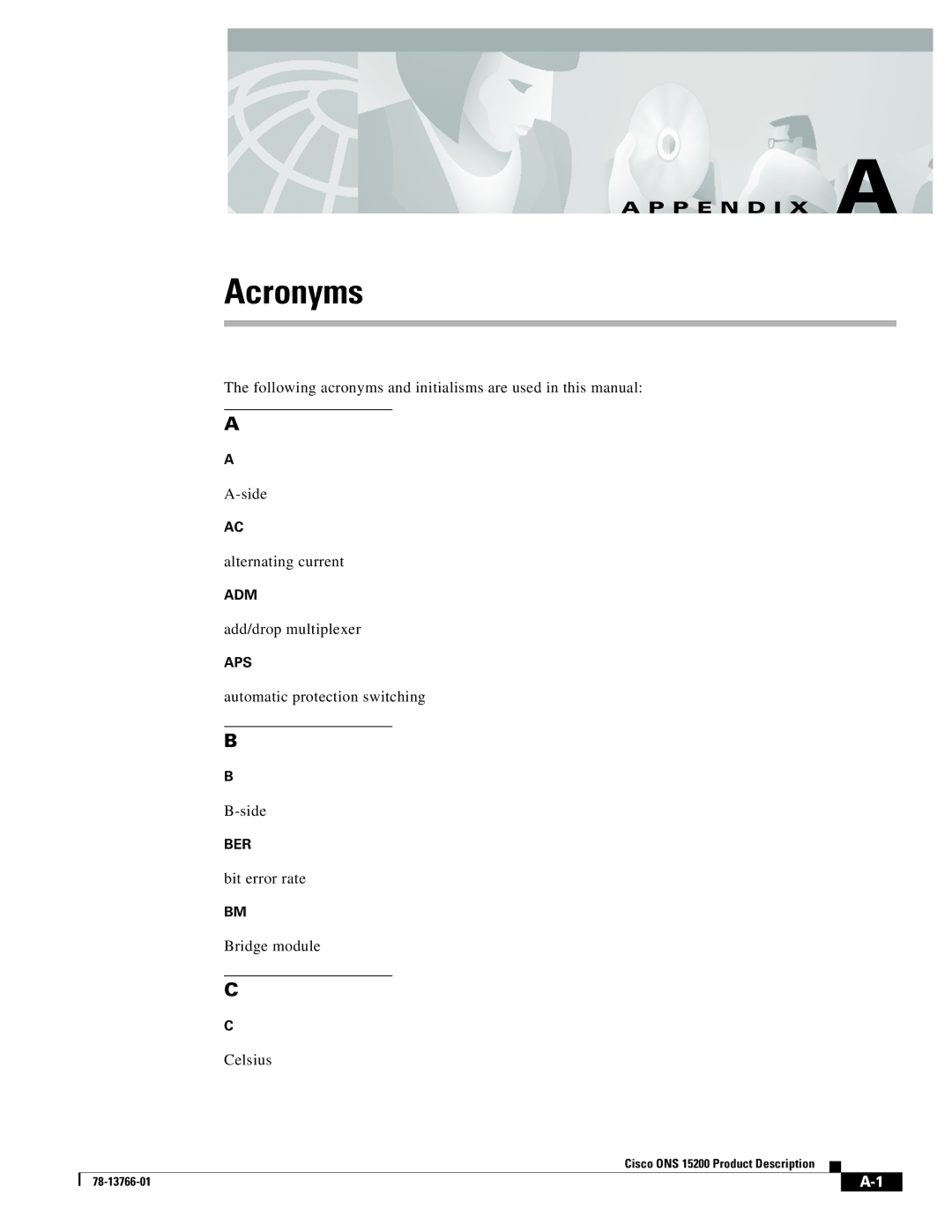 Cisco Systems ONS 15200 manual Acronyms 