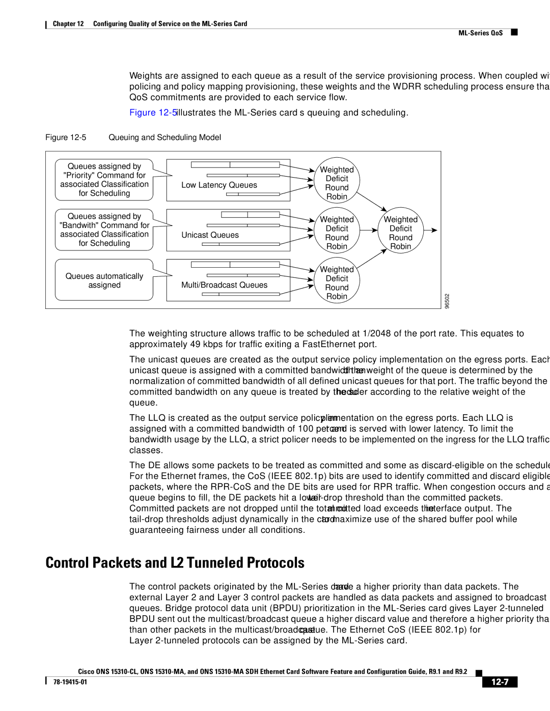 Cisco Systems Cisco ONS 15310-MA, ONS 15310-CL manual Control Packets and L2 Tunneled Protocols, 12-7 