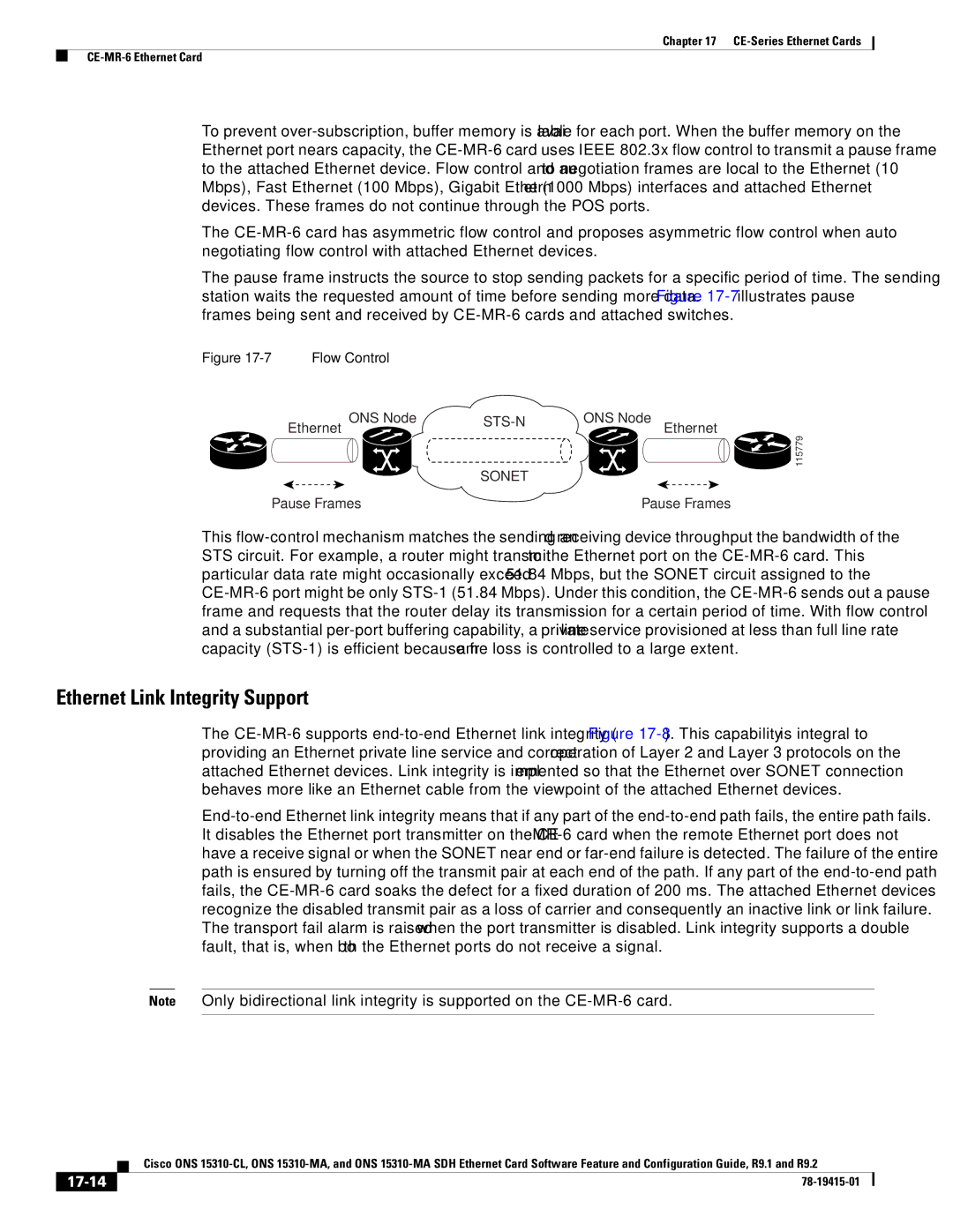 Cisco Systems ONS 15310-CL, Cisco ONS 15310-MA manual 17-14, Flow Control 