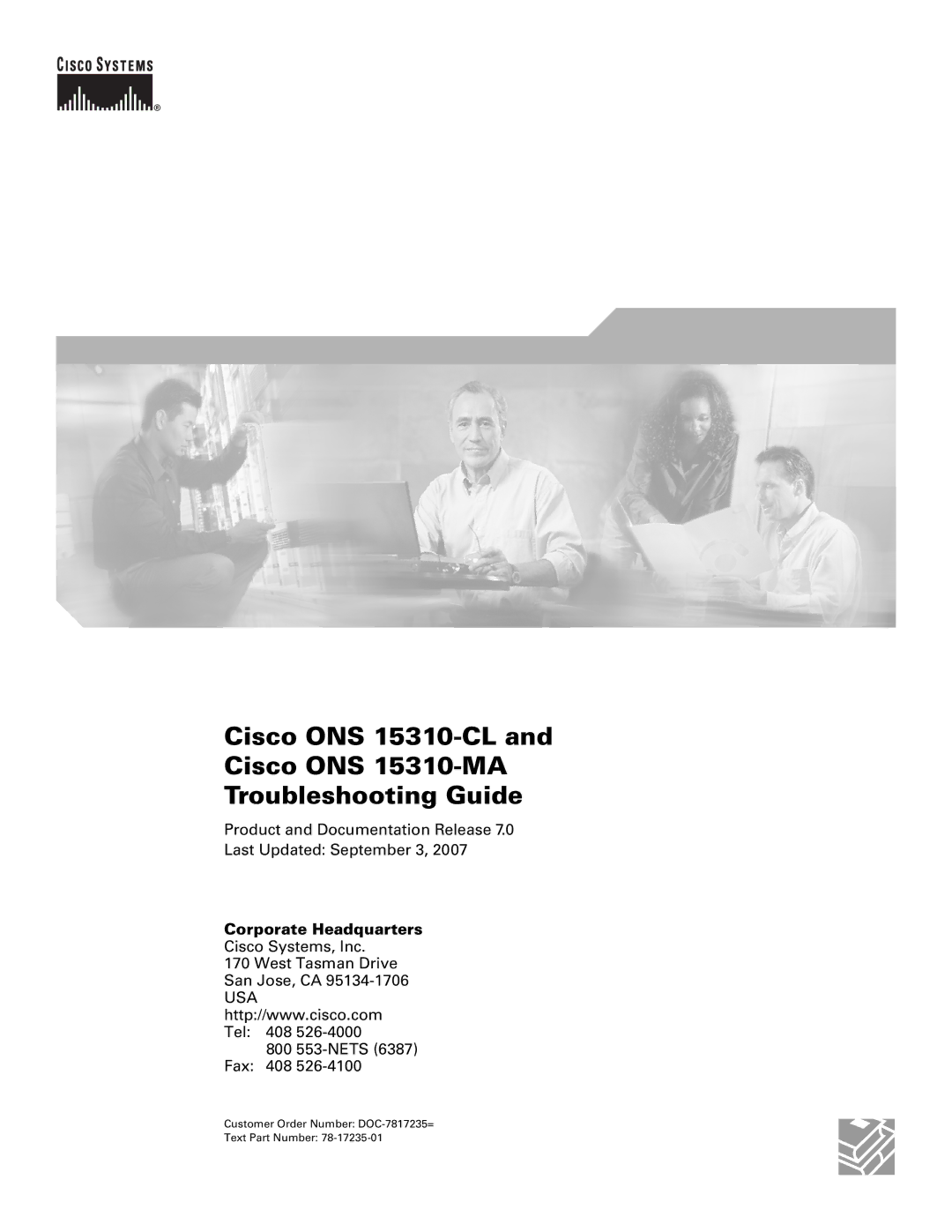 Cisco Systems manual Cisco ONS 15310-CL Cisco ONS 15310-MA Troubleshooting Guide 