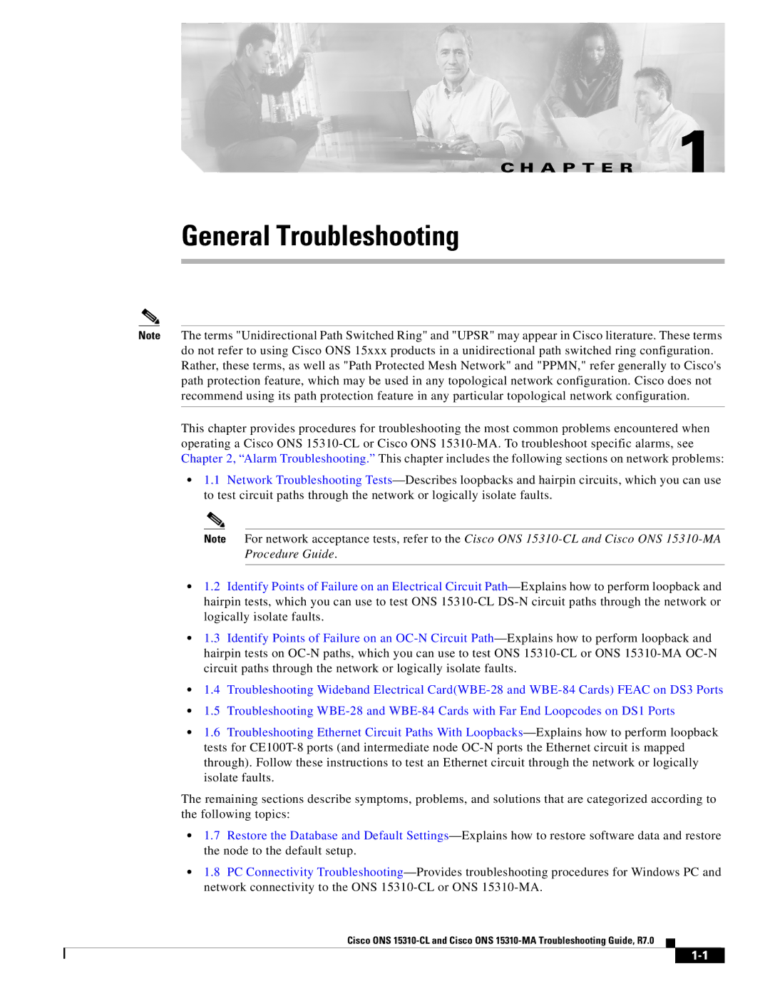 Cisco Systems ONS 15310-MA, ONS 15310-CL manual General Troubleshooting 