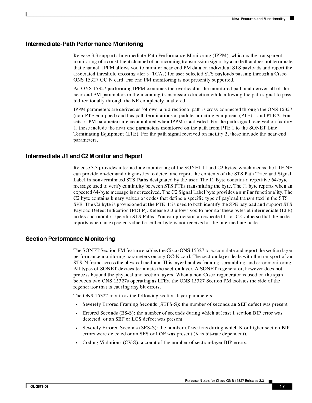 Cisco Systems ONS 15327 manual Intermediate-Path Performance Monitoring, Intermediate J1 and C2 Monitor and Report 