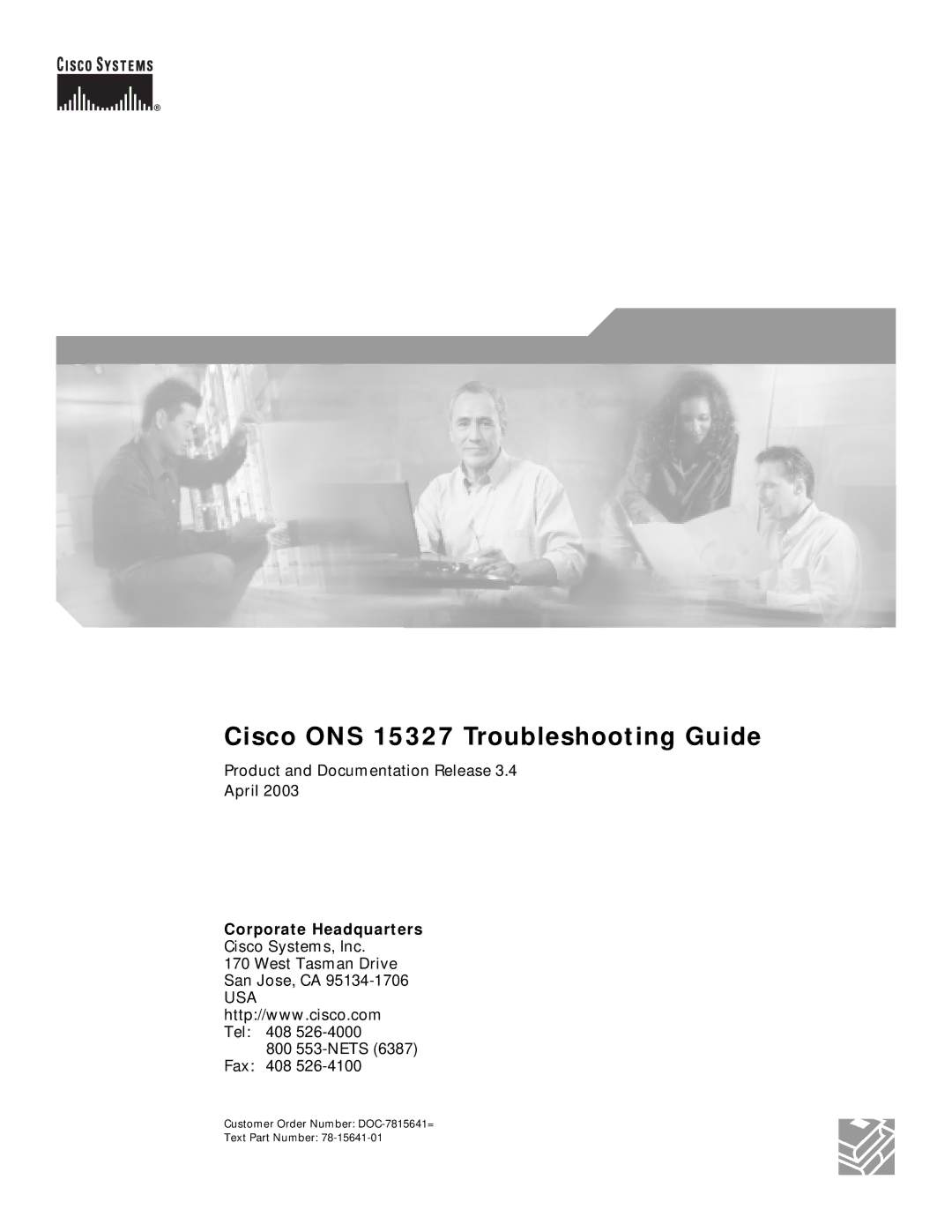 Cisco Systems manual Cisco ONS 15327 Troubleshooting Guide 