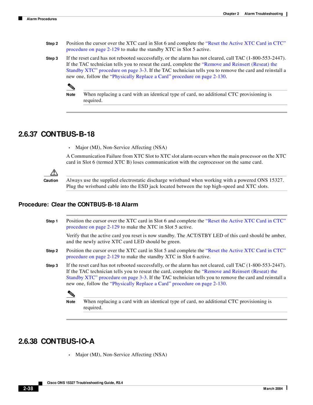 Cisco Systems ONS 15327 manual Contbus-Io-A, Procedure Clear the CONTBUS-B-18 Alarm 