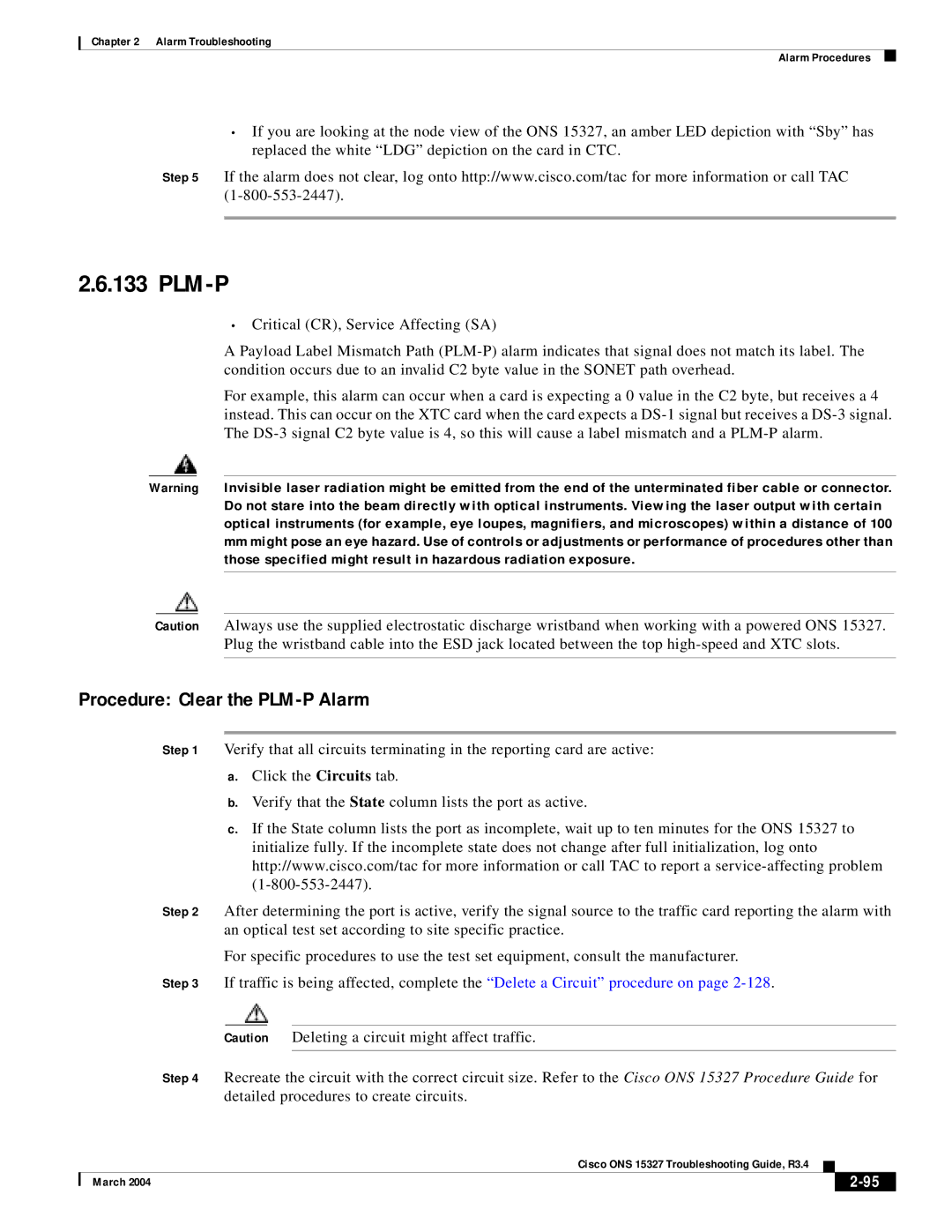 Cisco Systems ONS 15327 manual Plm-P, Procedure Clear the PLM-P Alarm 