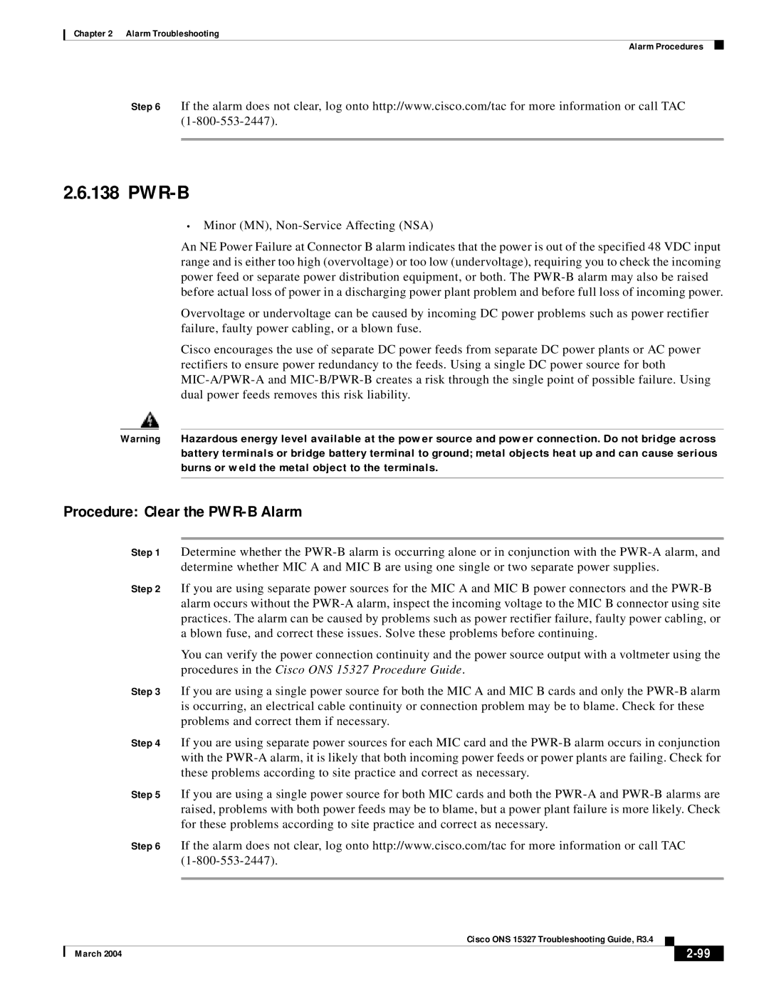 Cisco Systems ONS 15327 manual Pwr-B, Procedure Clear the PWR-B Alarm 