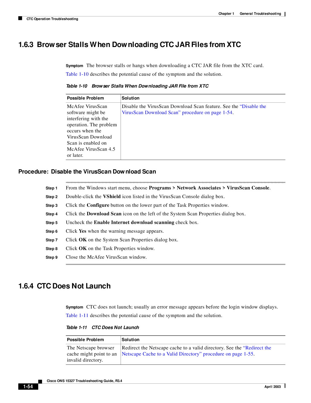 Cisco Systems ONS 15327 manual Browser Stalls When Downloading CTC JAR Files from XTC, CTC Does Not Launch 