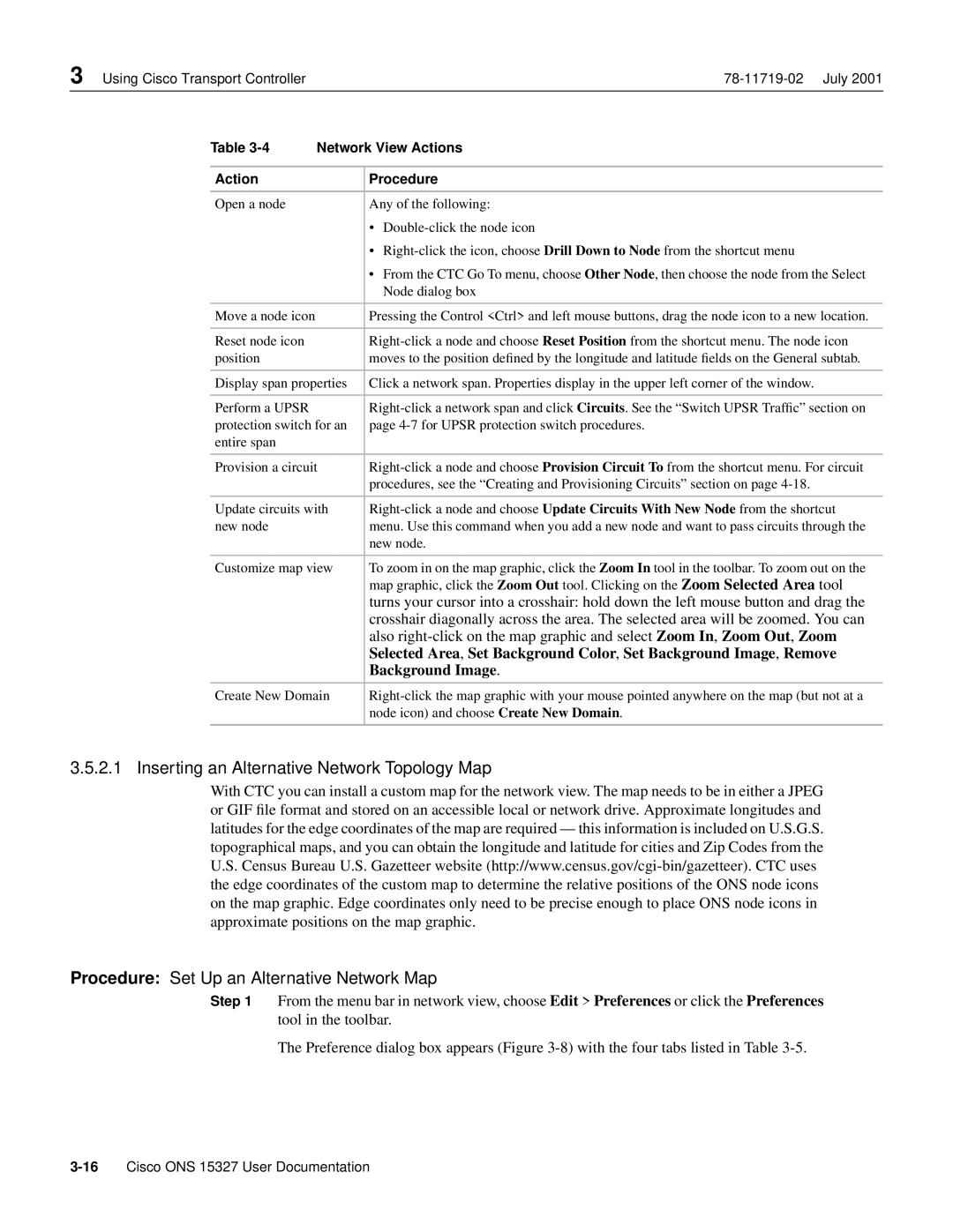 Cisco Systems ONS 15327 manual Background Image, Network View Actions, Action Procedure 