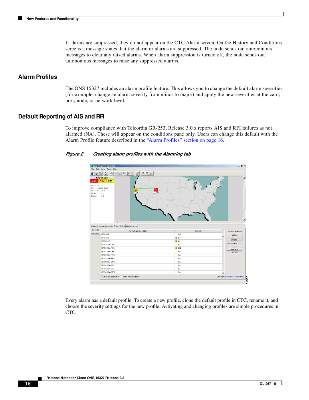 Cisco Systems ONS 15327 manual Alarm Profiles, Default Reporting of AIS and RFI 