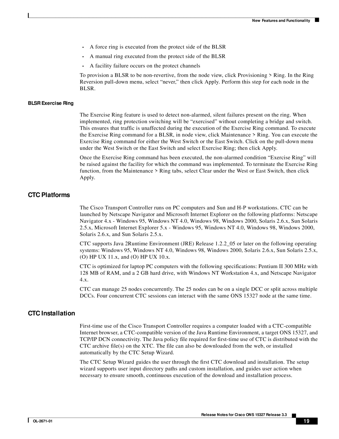 Cisco Systems ONS 15327 manual CTC Platforms, CTC Installation 