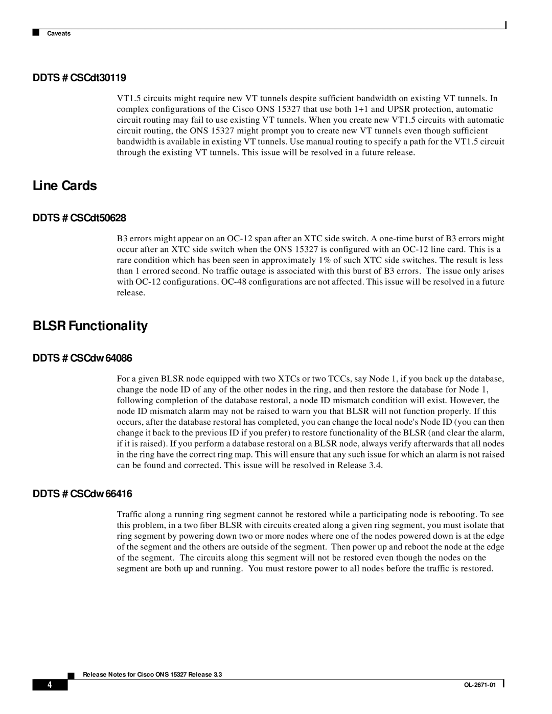 Cisco Systems ONS 15327 manual Line Cards, Blsr Functionality 