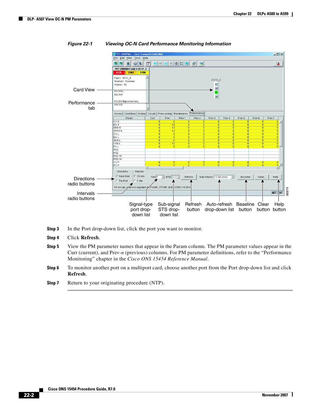 Cisco Systems ONS 15454 manual 22-2, Card View 