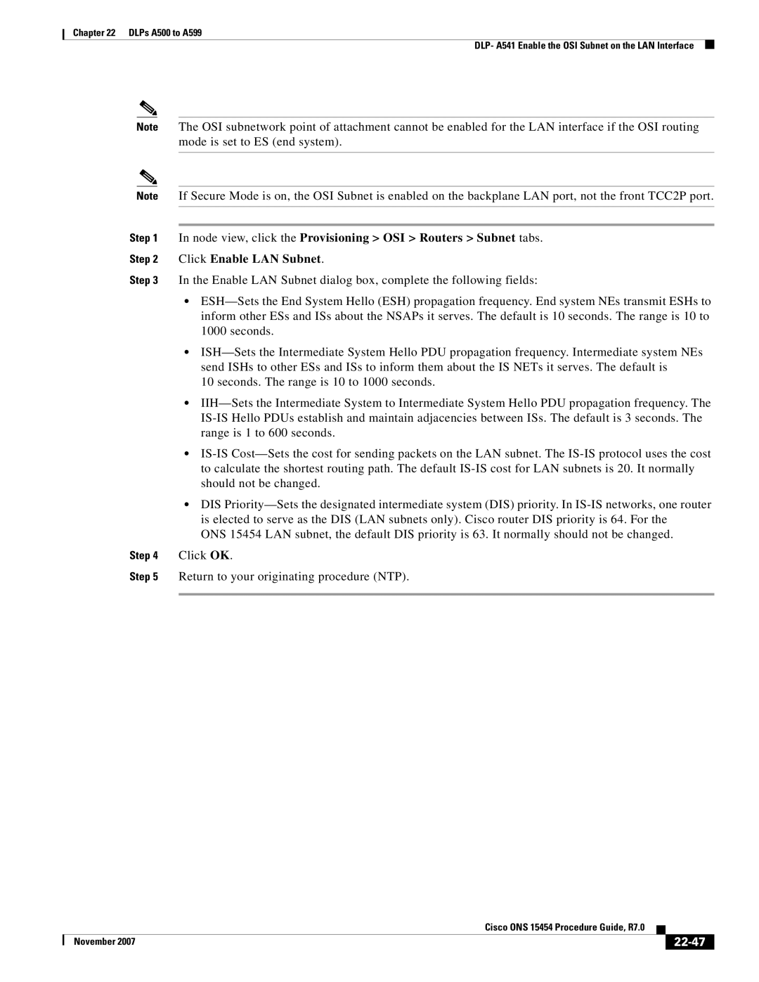 Cisco Systems ONS 15454 manual 22-47 