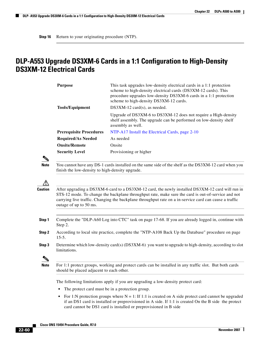 Cisco Systems ONS 15454 manual Purpose, 22-60 