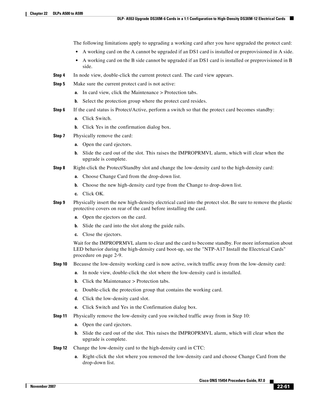 Cisco Systems ONS 15454 manual 22-61 