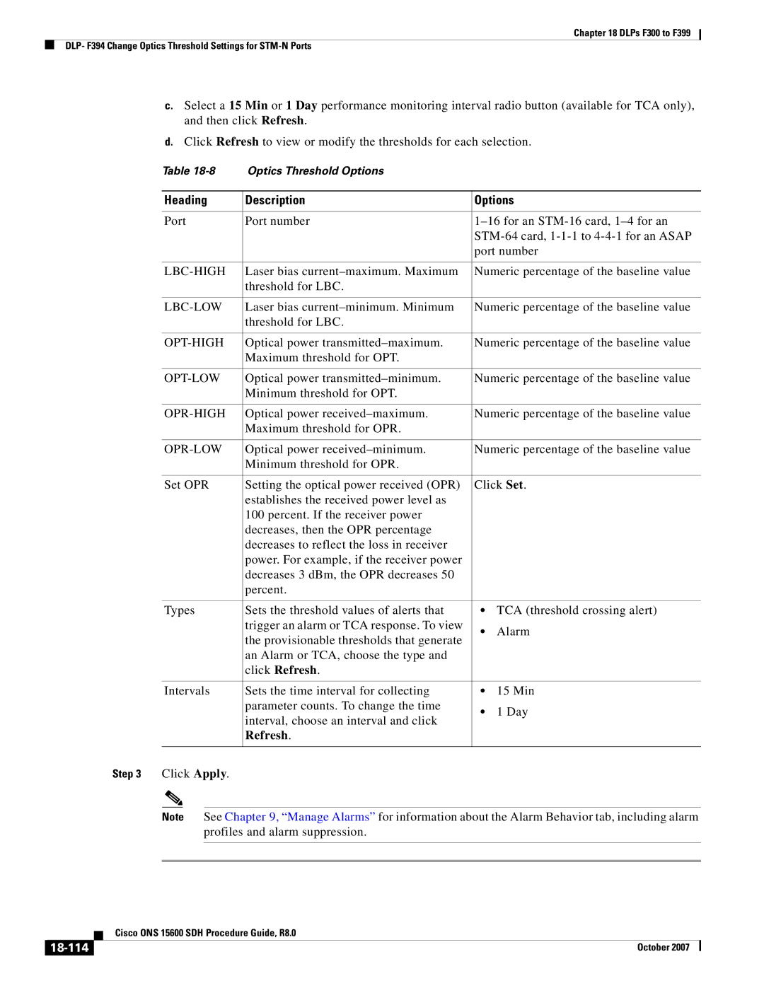 Cisco Systems ONS 15600 SDH manual Refresh, 18-114 