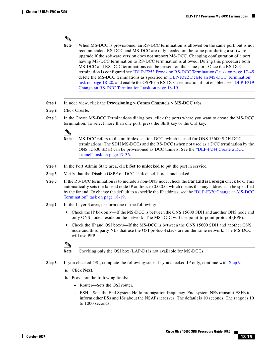 Cisco Systems ONS 15600 SDH manual Node view, click the Provisioning Comm Channels MS-DCC tabs, 18-15 