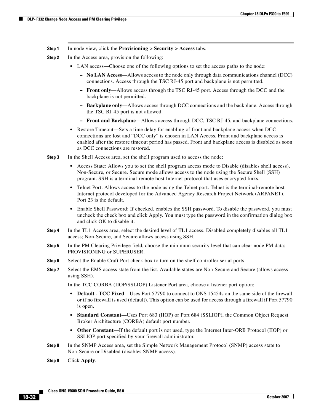 Cisco Systems ONS 15600 SDH manual 18-32 