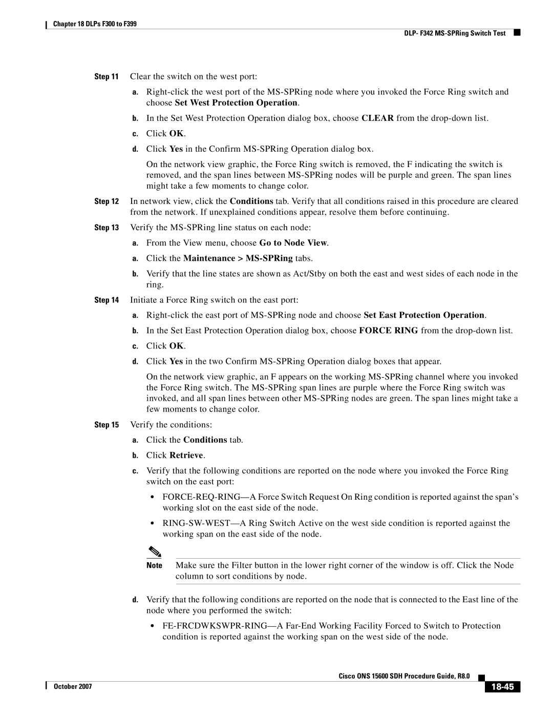 Cisco Systems ONS 15600 SDH manual 18-45 