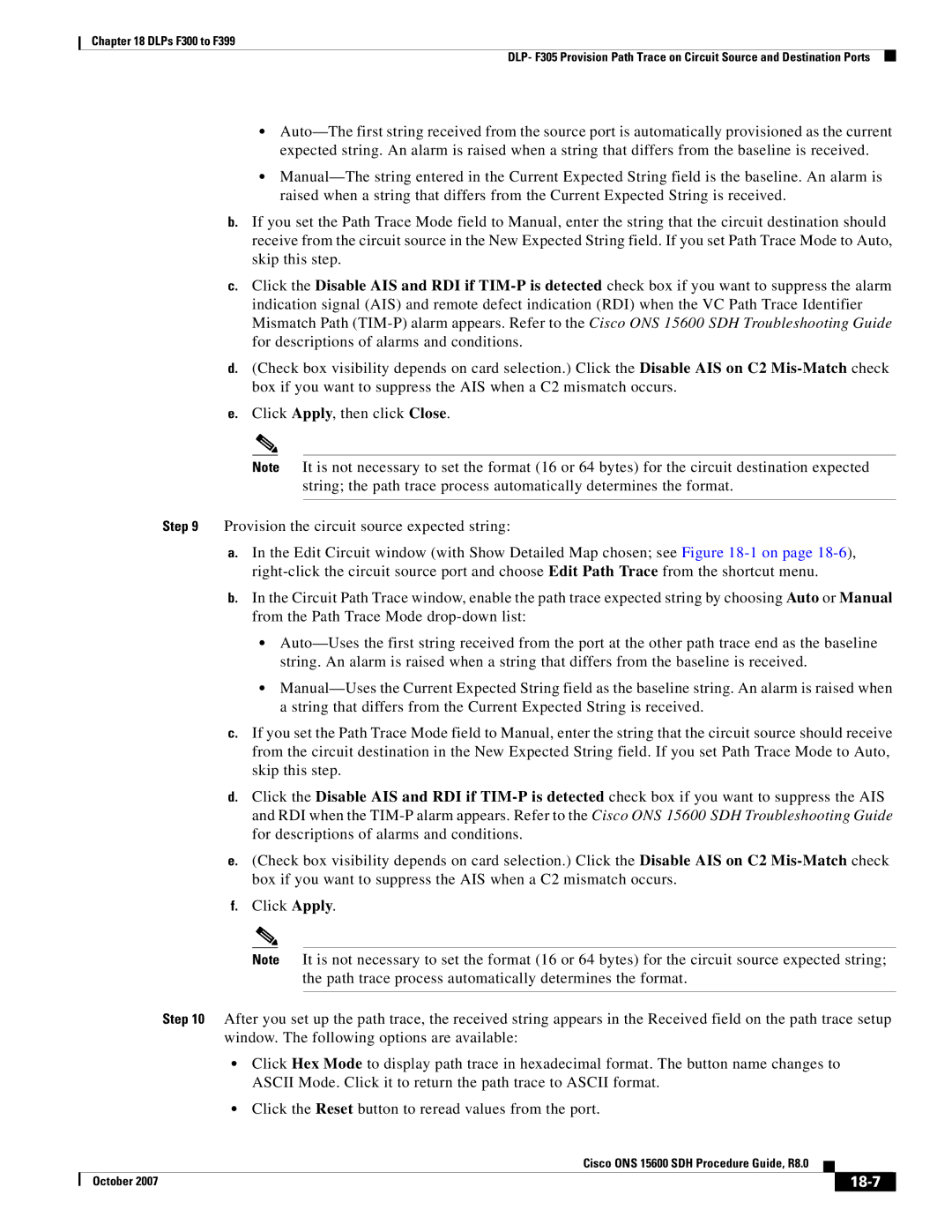 Cisco Systems ONS 15600 SDH manual 18-7 