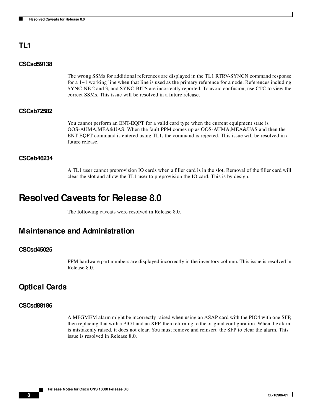 Cisco Systems ONS 15600 manual Optical Cards 