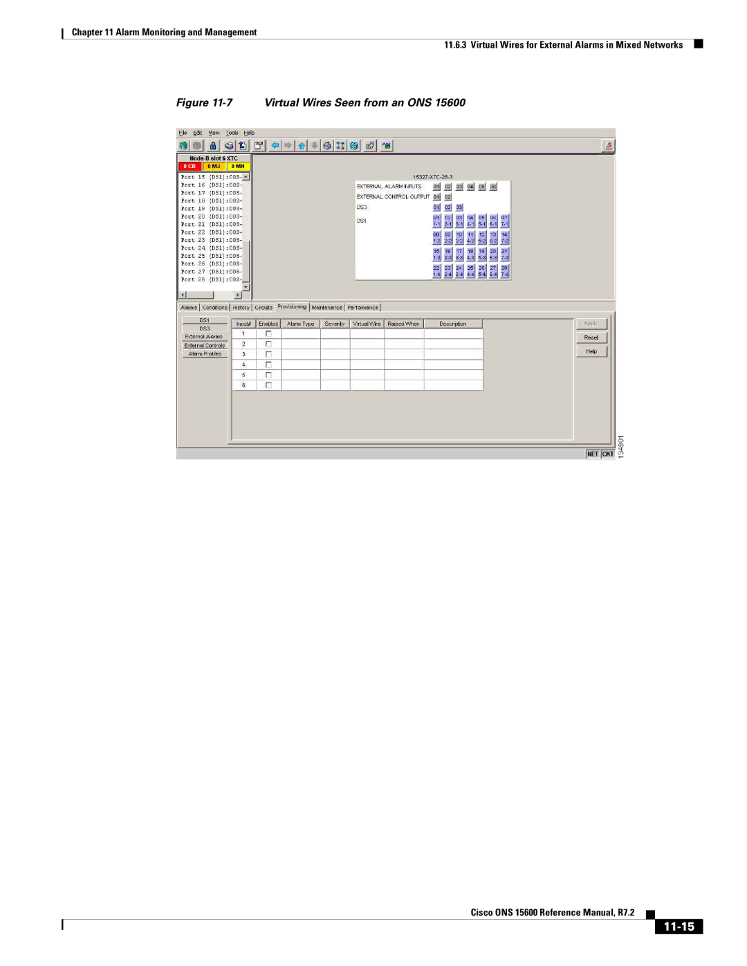 Cisco Systems ONS 15600 manual 11-15, Virtual Wires Seen from an ONS 