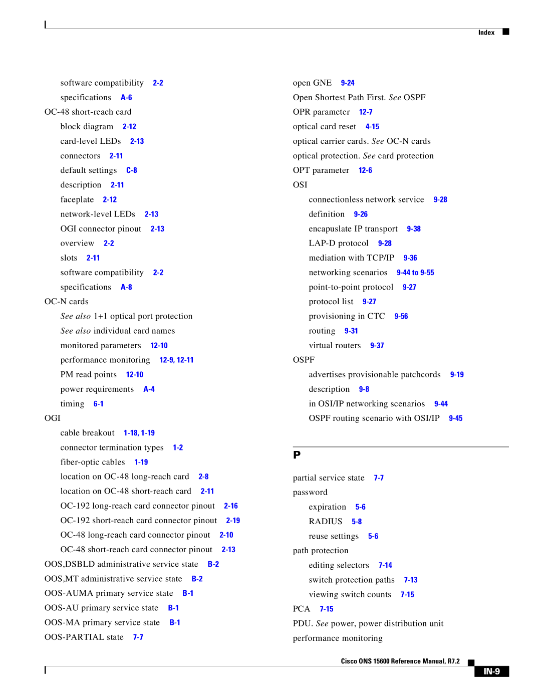 Cisco Systems ONS 15600 manual PM read points, Power requirements Timing, Cable breakout, Radius, IN-9 