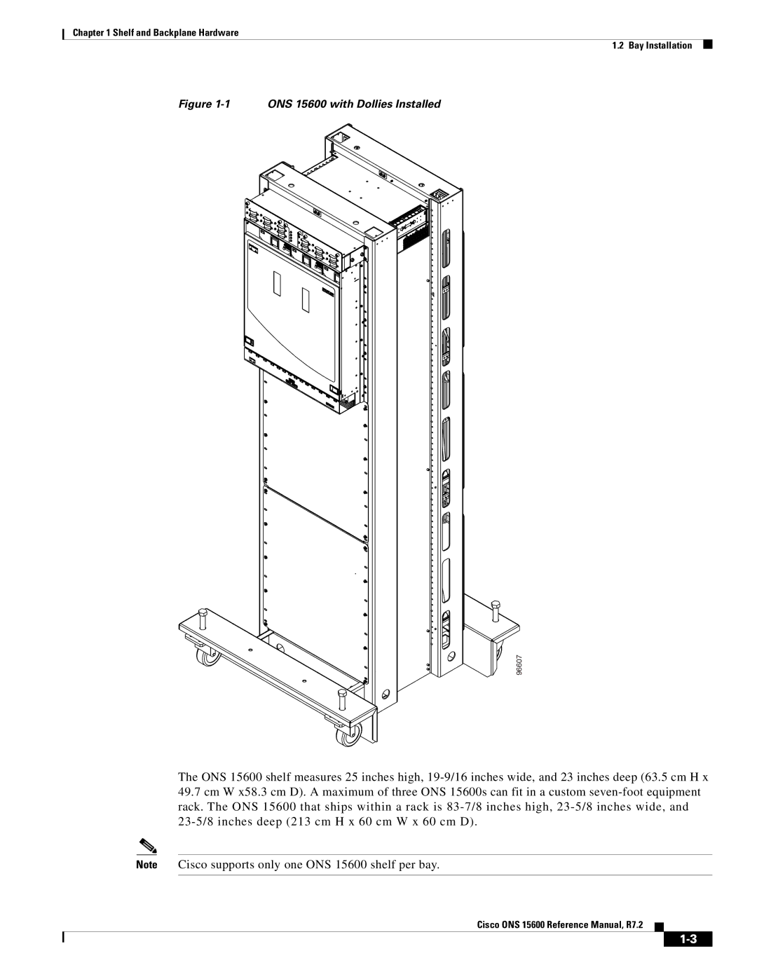 Cisco Systems manual ONS 15600 with Dollies Installed 