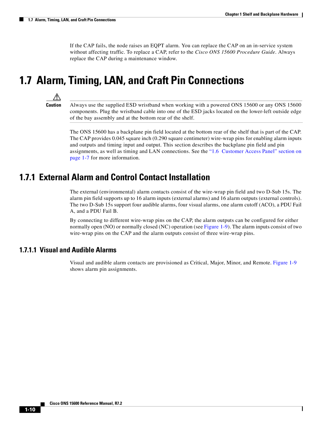 Cisco Systems ONS 15600 Alarm, Timing, LAN, and Craft Pin Connections, External Alarm and Control Contact Installation 