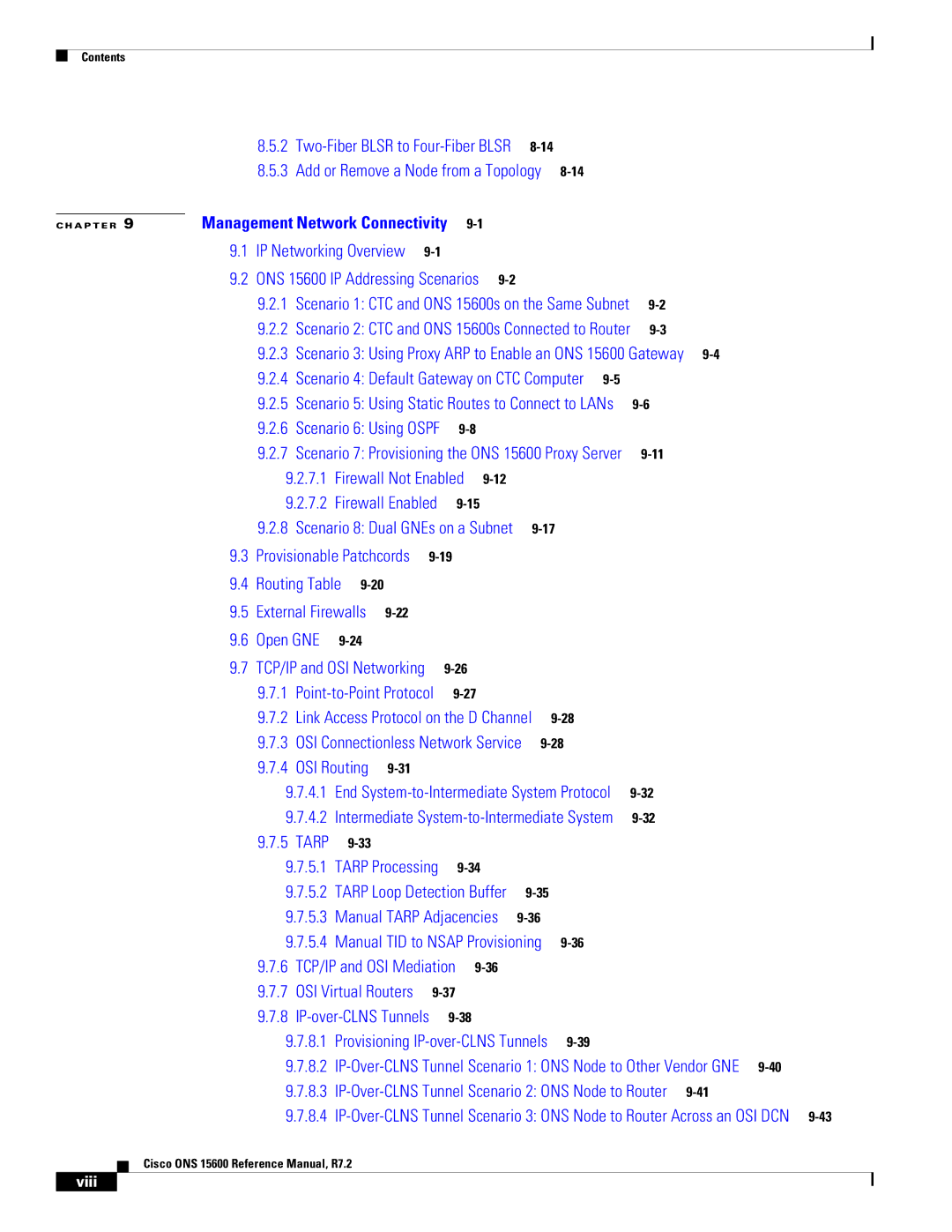 Cisco Systems ONS 15600 manual Two-Fiber Blsr to Four-Fiber Blsr, Viii 